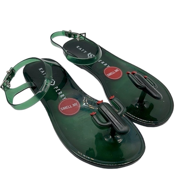 Katy Perry Green Cactus Jelly Ankle Strap Sandals Size 6 New without tags! - Picture 1 of 5